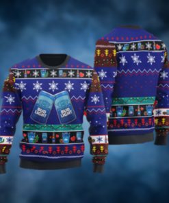 Bud Light Beer Snowflake Pattern Ugly Christmas Sweater