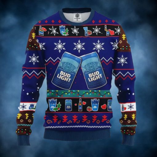 Bud Light Beer Ugly Christmas Sweater, Faux Wool Sweater, Gifts For Beer Lovers, International Beer Day, Best Christmas Gifts For 2022 – Prinvity