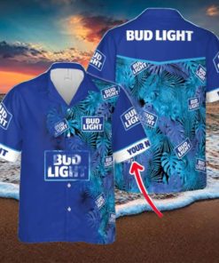 Bud Light Custom Name All Over Print 3D Hawaiian Shirt