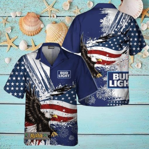 Bud Light Fourth Of July Eagle Hawaiian Shirt For Men And Women Gift Hawaiian Beer