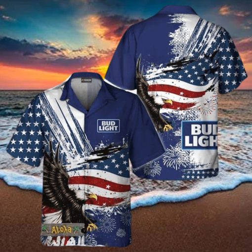 Bud Light Fourth Of July Eagle Hawaiian Shirt For Men And Women Gift Hawaiian Beer