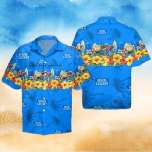 Bud Light Hawaiian Shirt Aloha Shirt Bud Light Beer God Says You Are Tropical Pattern