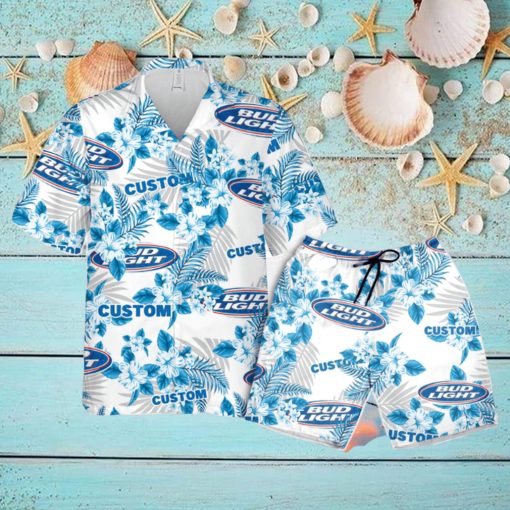 Bud Light Hawaiian Shirt Flowers Pattern Personalized Gift Men And Wome