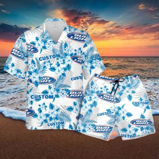 Bud Light Hawaiian Shirt Flowers Pattern Personalized Gift Men And Wome