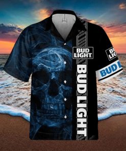 Bud Light Hawaiian Shirt Smoke Skull Beer Lovers Gift