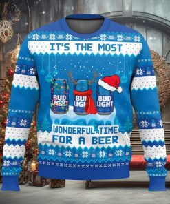 Bud Light It’s The Most Wonderful Time For A Beer Christmas Ugly Sweater Special Gift For Xmas