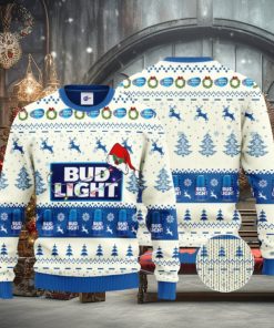 Bud Light Santa Hat Christmas Ugly Christmas Sweater 3D Gift For Men And Women