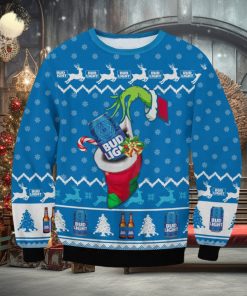 Bud Light The Grinch Hand Santa Ugly Christmas Sweater