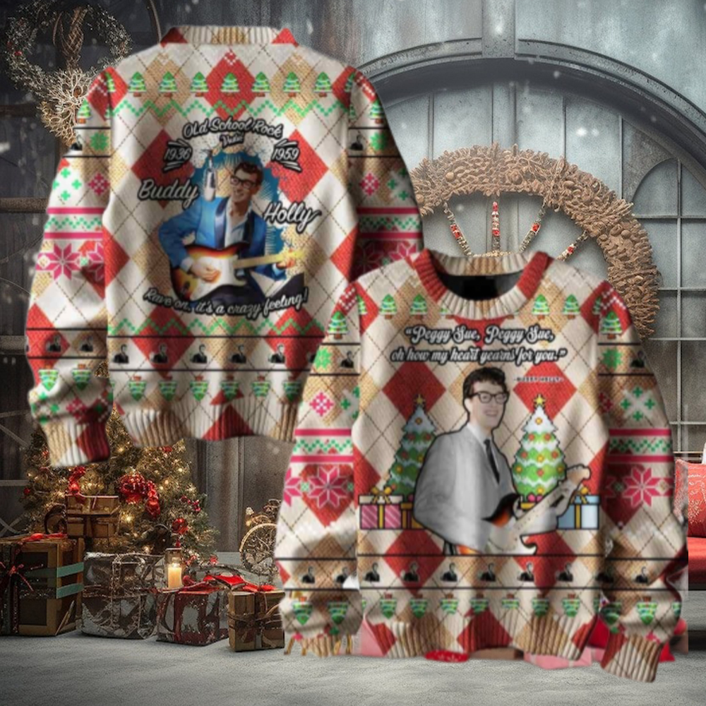 Buddy Holly Peggy Sue Chirstmas Gifts 2024 Xmas For Family And Friends Ugly Sweater Buddy Holly Peggy Sue Chirstmas Gifts 2024 Xmas For Family And Friends Ugly Sweater