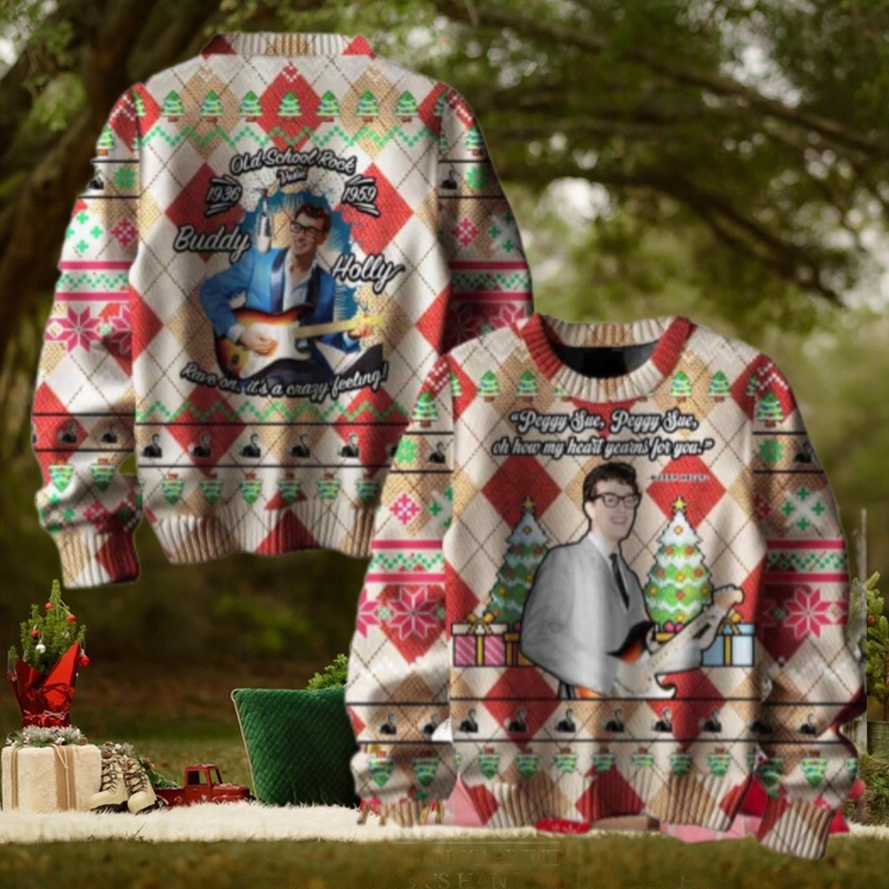 Buddy Holly Peggy Sue Chirstmas Gifts 2024 Xmas For Family And Friends Ugly Sweater Buddy Holly Peggy Sue Chirstmas Gifts 2024 Xmas For Family And Friends Ugly Sweater