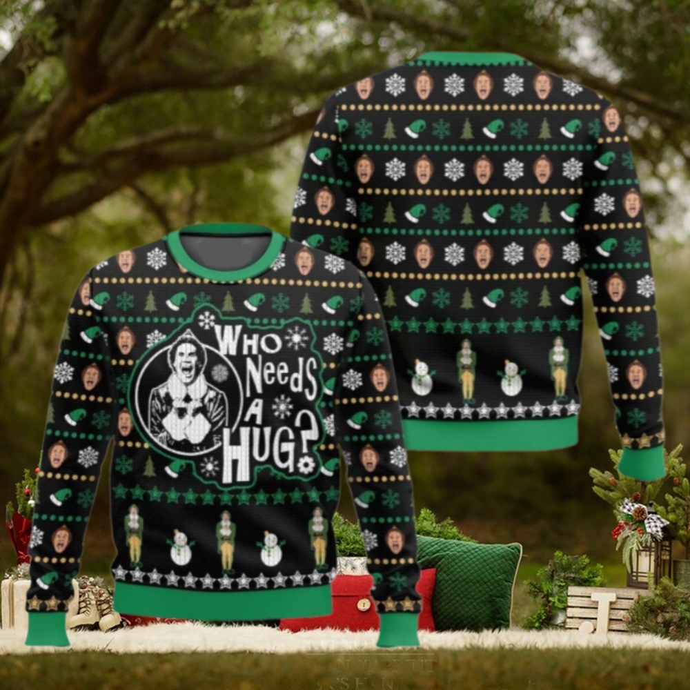 Buddy The Elf Christmas Ugly Sweater, Elf Who Need A Hug Sweatshirt Buddy The Elf Christmas Ugly Sweater, Elf Who Need A Hug Sweatshirt
