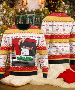 Budweiser Beer Cat Meme Ugly Christmas Sweater