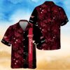 Budweiser Beer Hawaiian Shirt Red Tropical Foliage On Dark Theme