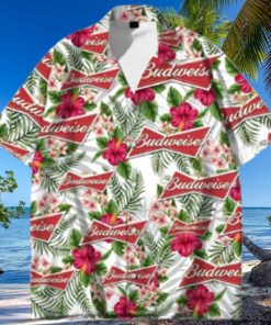 Budweiser Beer Hawaiian Shirt Tropical Flower Pattern Beach Lovers Gift