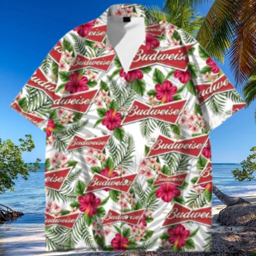 Budweiser Beer Hawaiian Shirt Tropical Flower Pattern Beach Lovers Gift