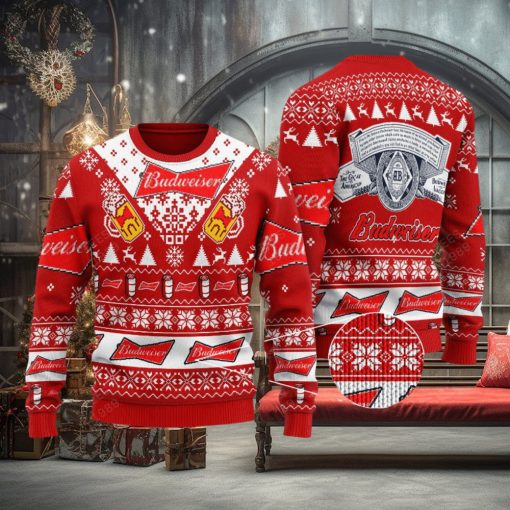 Budweiser Beer Knitted Xmas Sweater Gift Men And Women