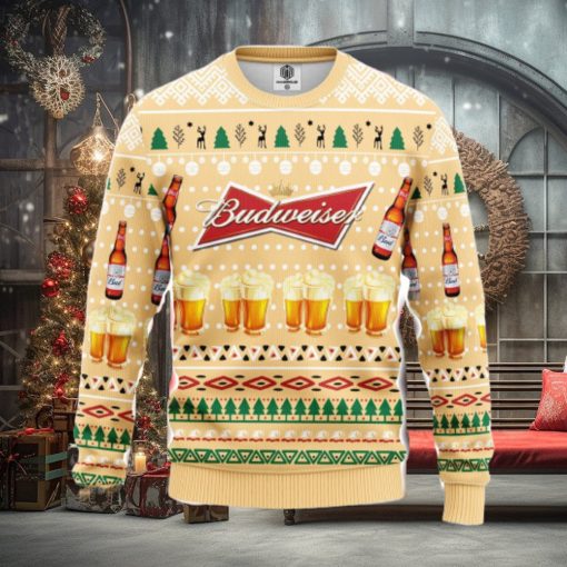 Budweiser Beer Ugly Christmas Sweater Amazing Gift Men And Women Christmas Gift