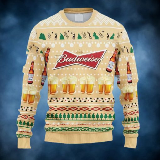 Budweiser Beer Ugly Christmas Sweater, Faux Wool Sweater, Gifts For Beer Lovers, International Beer Day, Best Christmas Gifts For 2022 – Prinvity