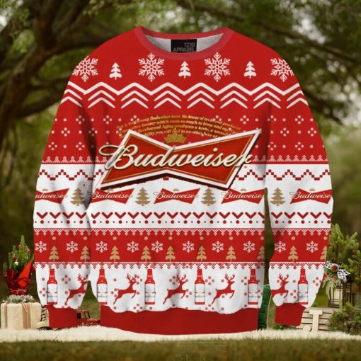 Budweiser Brand Cans Beers 3D Printed Christmas Sweater