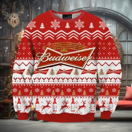 Budweiser Brand Cans Beers 3D Printed Christmas Sweater