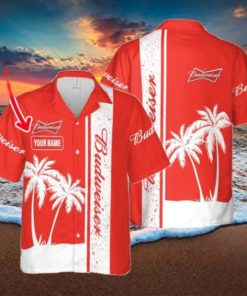 Budweiser Custom Name All Over Printed 3D Hawaiian Shirt