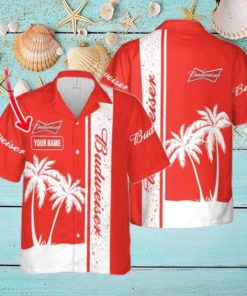 Budweiser Custom Name All Over Printed 3D Hawaiian Shirt