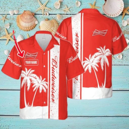 Budweiser Custom Name All Over Printed 3D Hawaiian Shirt