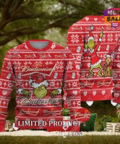 Budweiser Grinch And Max Ugly Christmas Sweater