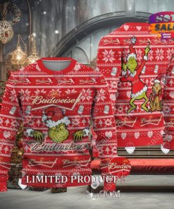 Budweiser Grinch And Max Ugly Christmas Sweater