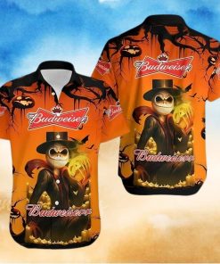 Budweiser Hawaiian Shirt Halloween Jack Skellington