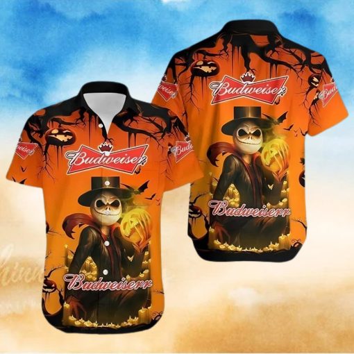 Budweiser Hawaiian Shirt Halloween Jack Skellington