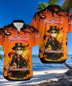 Budweiser Hawaiian Shirt Halloween Jack Skellington