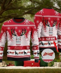Budweiser Personalized Name Ugly Knitted Sweater Christmas Gift