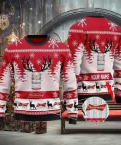 Budweiser Personalized Name Ugly Knitted Sweater Christmas Gift
