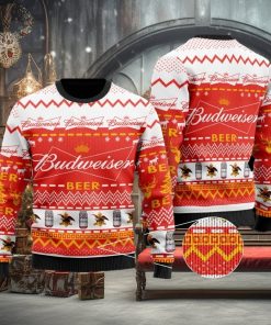 Budweiser Red Ugly Christmas Sweater Design Sweatshirt For Fans Gift