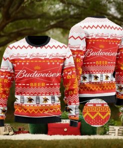 Budweiser Red Ugly Christmas Sweater Design Sweatshirt For Fans Gift