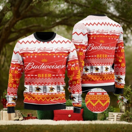 Budweiser Red Ugly Christmas Sweater Design Sweatshirt For Fans Gift