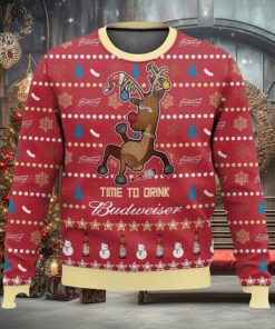 Budweiser Reindeer Time To Drink Ugly Christmas Sweater