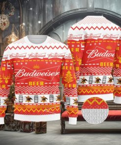 Budweiser Ugly Christmas Sweater, Christmas Gift Apparel, Merry Ugly Christmas Sweater