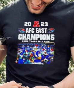 Buffalo Bills 2023 AFC East champions four years in a row hoodie, sweater, longsleeve, shirt v-neck, t-shirt