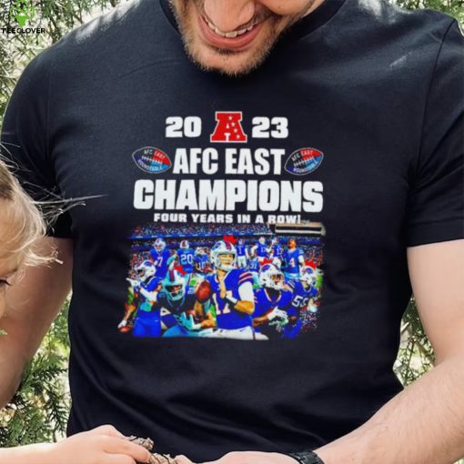 Buffalo Bills 2023 AFC East champions four years in a row hoodie, sweater, longsleeve, shirt v-neck, t-shirt