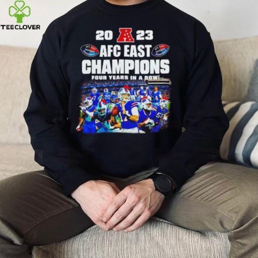 Buffalo Bills 2023 AFC East champions four years in a row hoodie, sweater, longsleeve, shirt v-neck, t-shirt