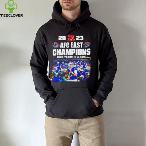 Buffalo Bills 2023 AFC East champions four years in a row hoodie, sweater, longsleeve, shirt v-neck, t-shirt