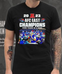 Buffalo Bills 2023 AFC East champions four years in a row hoodie, sweater, longsleeve, shirt v-neck, t-shirt