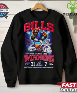 Buffalo Bills 2025 AFC Wild Card Winner Beat Denver Broncos 31 7 Mascot Shirt