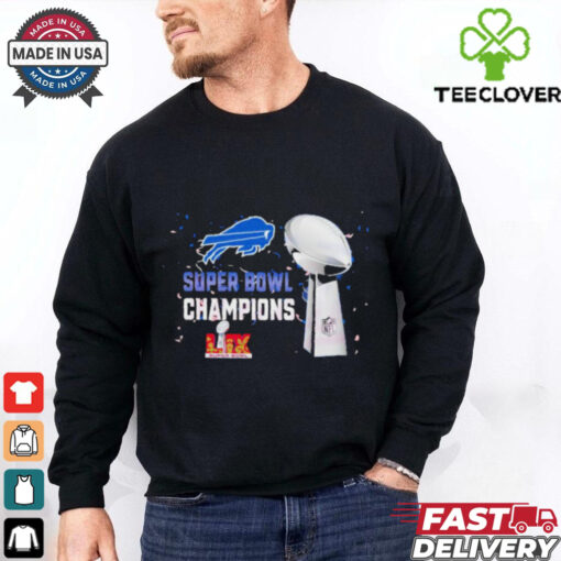 Buffalo Bills 2025 Super Bowl LIX Champions NFL Trophy Graphic Shirt