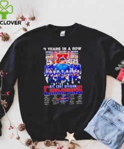 Buffalo Bills 4 years in a row 2023 AFC East Division Champions signatures shirt