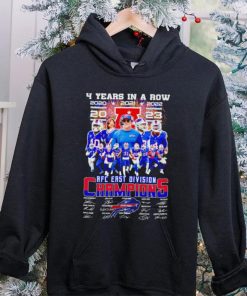 Buffalo Bills 4 years in a row 2023 AFC East Division Champions signatures shirt