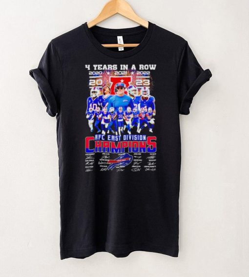 Buffalo Bills 4 years in a row 2023 AFC East Division Champions signatures shirt