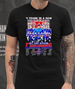 Buffalo Bills 4 years in a row 2023 AFC East Division Champions signatures shirt